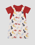 Pipiniko Dino World Print Overall Anak Laki-laki