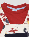 Pipiniko Dino World Print Overall Anak Laki-laki