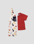 Pipiniko Dino World Print Overall Anak Laki-laki