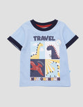 Pipiniko Dino Travel Into Print Kaos Lengan Pendek Anak Laki-laki