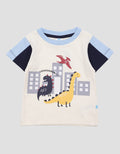 Pipiniko Dino World Print Kaos Lengan Pendek Anak Laki-laki