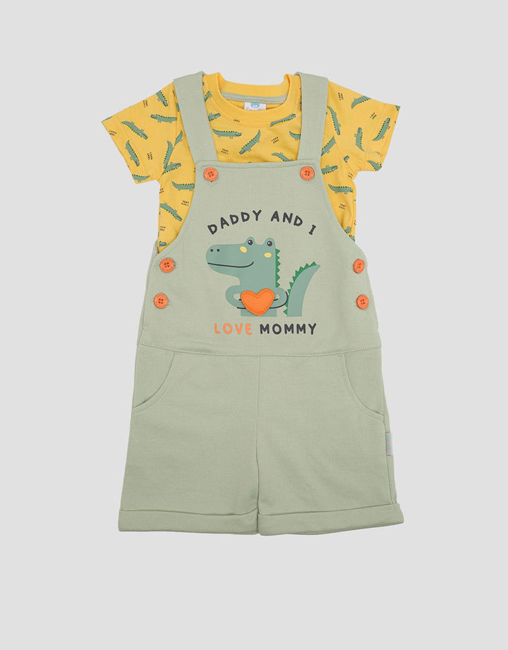 Pipiniko I Love Mommy Croco Overall Anak Laki-Laki