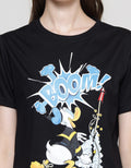 Disney Donald Duck Boom Print Women's Short Sleeve T-Shirt