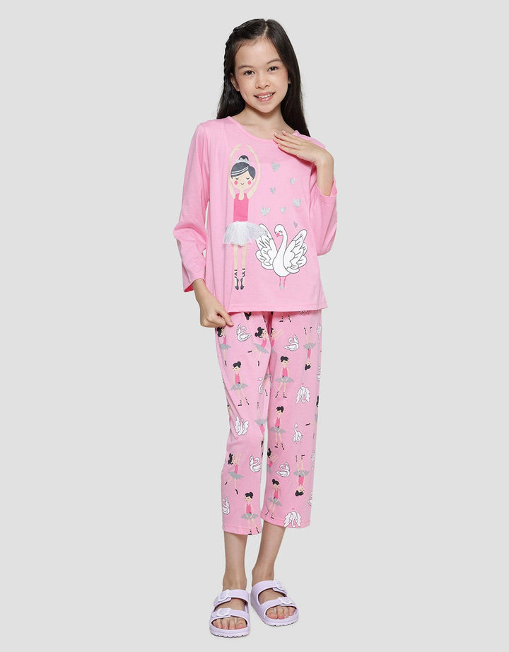 Kidz Too Ballerina &amp; Swan Girls Pajamas Set