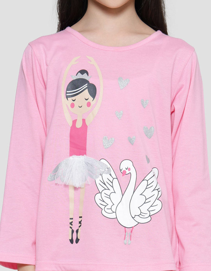 Kidz Too Ballerina &amp; Swan Girls Pajamas Set