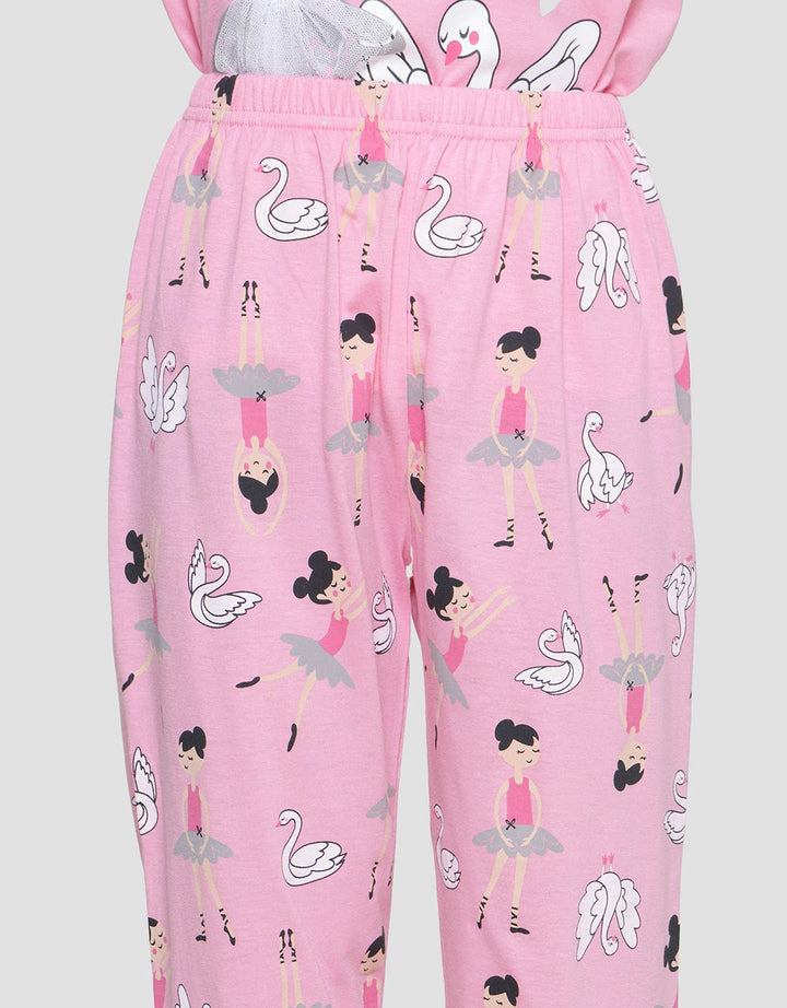 Kidz Too Ballerina &amp; Swan Girls Pajamas Set