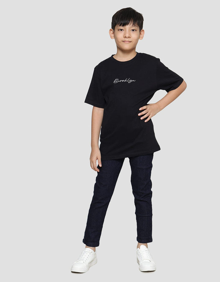 Nevada Bordir Brooklyn Kaos Lengan Pendek Anak Laki-Laki