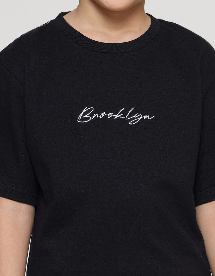 Nevada Bordir Brooklyn Kaos Lengan Pendek Anak Laki-Laki