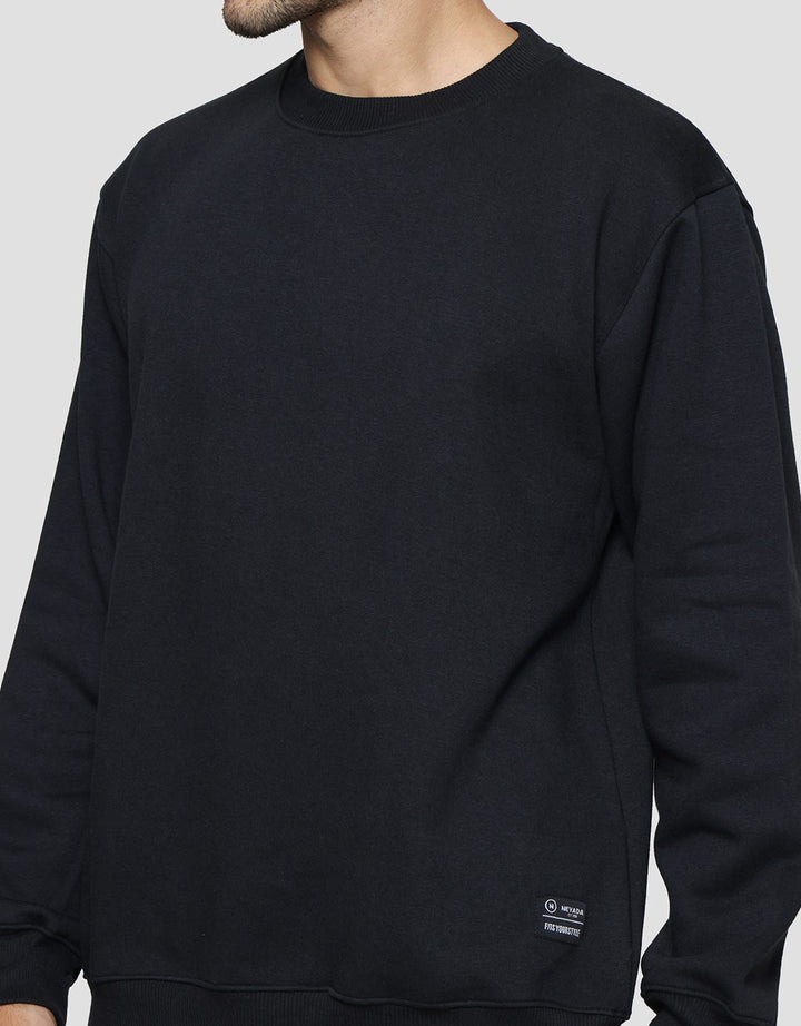 Nevada With Woven Label Fleece Sweater Pria