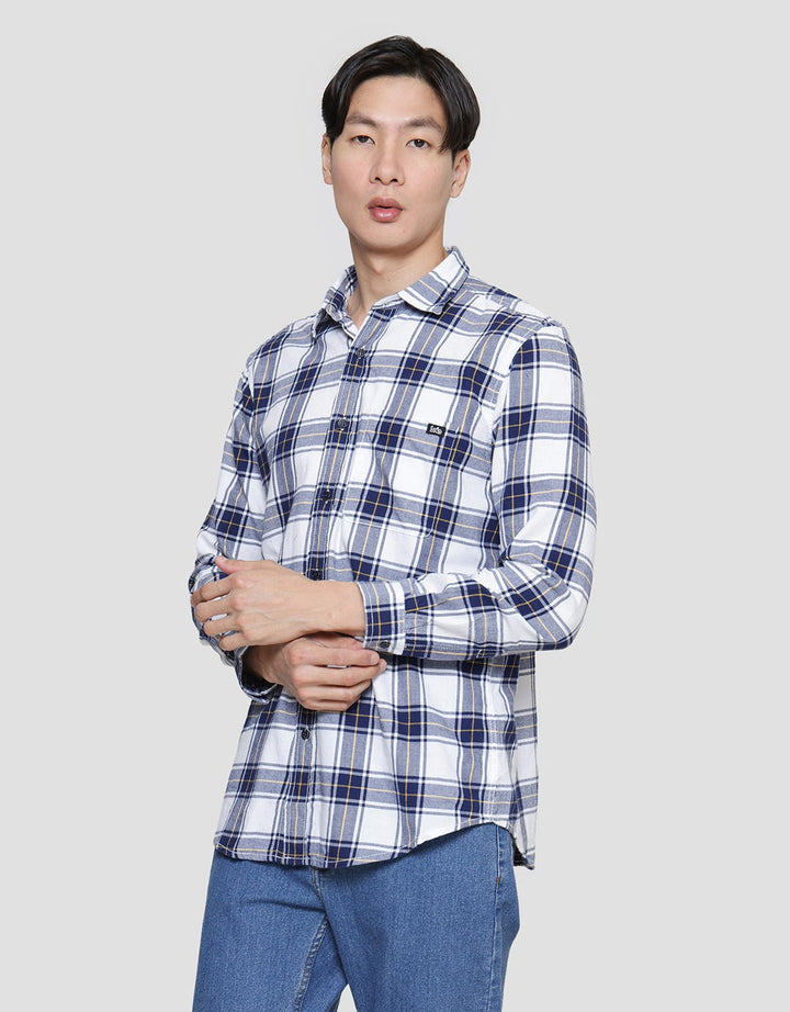 Lois Plaid Look Kemeja Lengan Panjang Pria