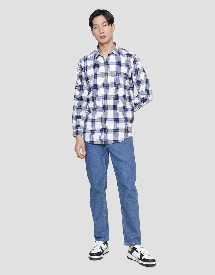 Lois Plaid Look Kemeja Lengan Panjang Pria
