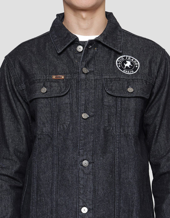 Lois Casual Denim Jaket Kancing Pria