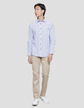 Lois Vertical Stripe Kemeja Lengan Panjang Pria