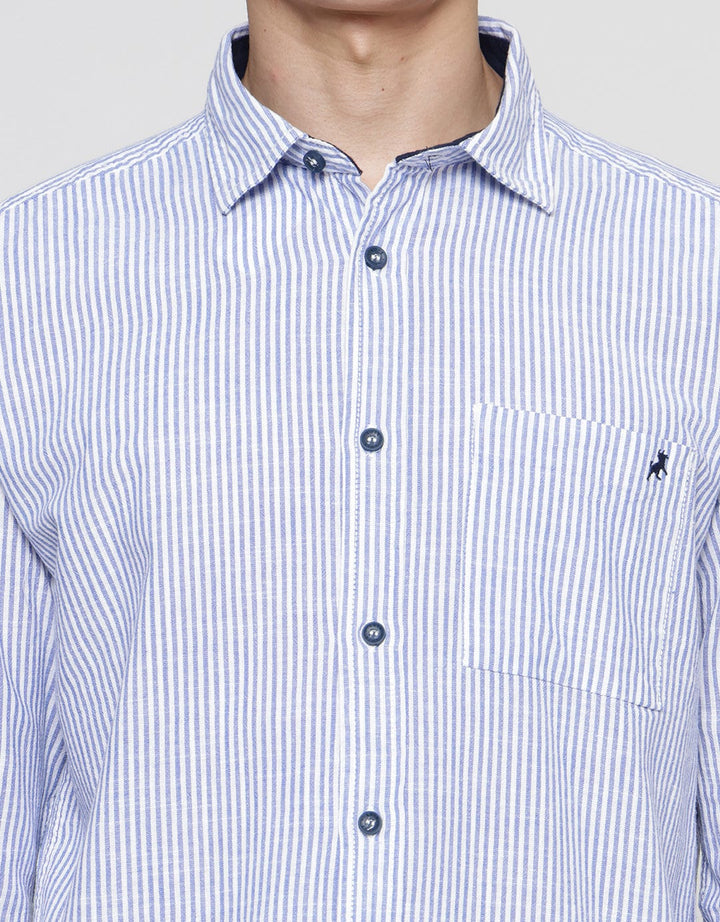 Lois Vertical Stripe Kemeja Lengan Panjang Pria