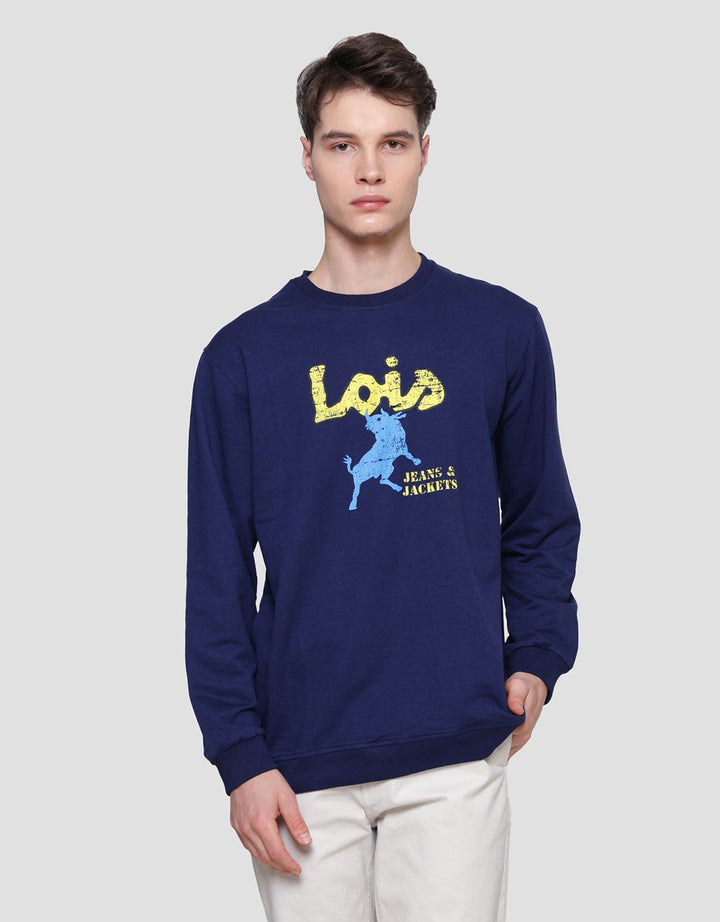 Lois Print Logo Brand Sweater Pria