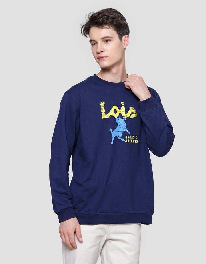 Lois Print Logo Brand Sweater Pria