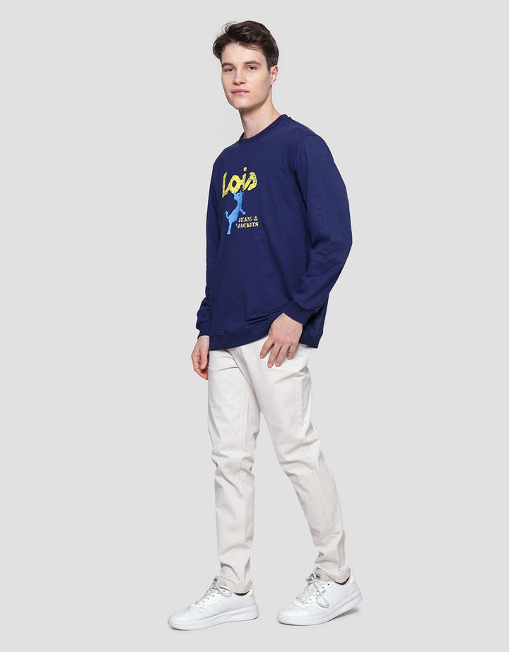 Lois Print Logo Brand Sweater Pria