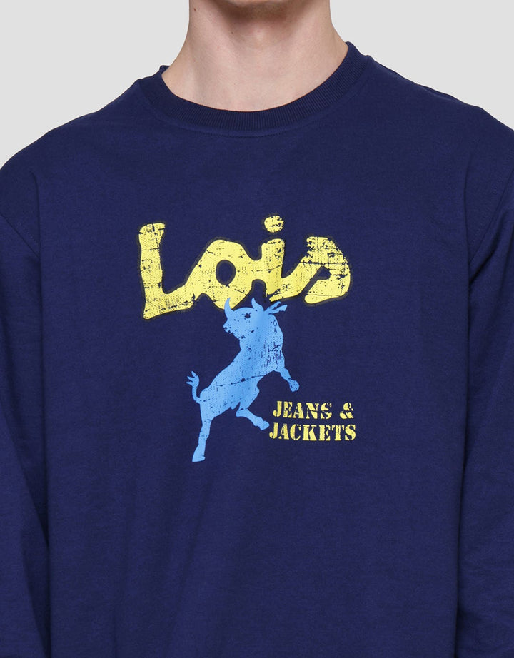 Lois Print Logo Brand Sweater Pria