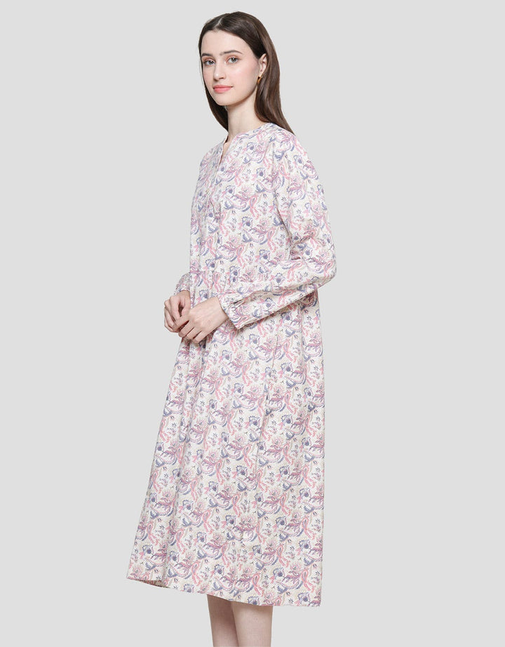 Triset Ladies Flower Print Dress Wanita