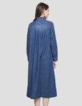 Triset Casual Denim Look Dress Wanita