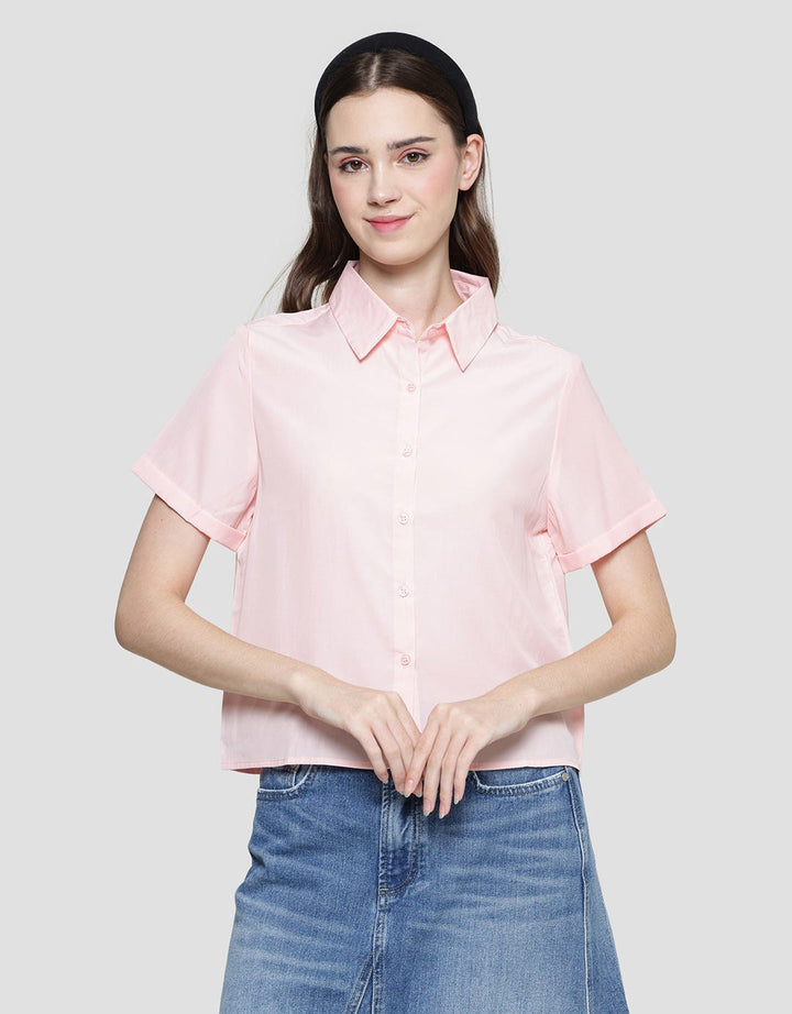 Nevada Top Boxy Kemeja Lengan Pendek Wanita