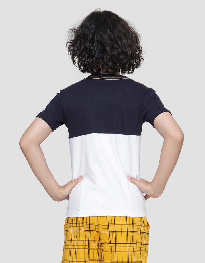 Little M Cut N Sewn Stripe Boys Short Sleeve T-Shirt