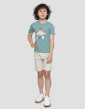 Little M Kaos Print Dino Bordir Anak Laki-Laki