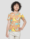 Little M Print Dino Kaos Lengan Pendek Anak Laki-Laki