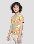 Little M Print Dino Kaos Lengan Pendek Anak Laki-Laki