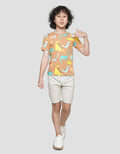 Little M Print Dino Kaos Lengan Pendek Anak Laki-Laki