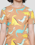 Little M Print Dino Kaos Lengan Pendek Anak Laki-Laki