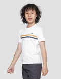 Little M Print Garis Dada Kaos Lengan Pendek Anak Laki-Laki