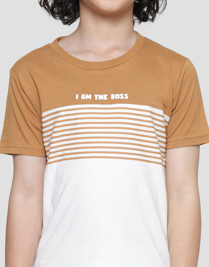 Little M Boys Bamboo Stripe Print T-Shirt