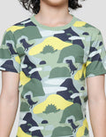 Little M Dino Army Print Boys Short Sleeve T-Shirt