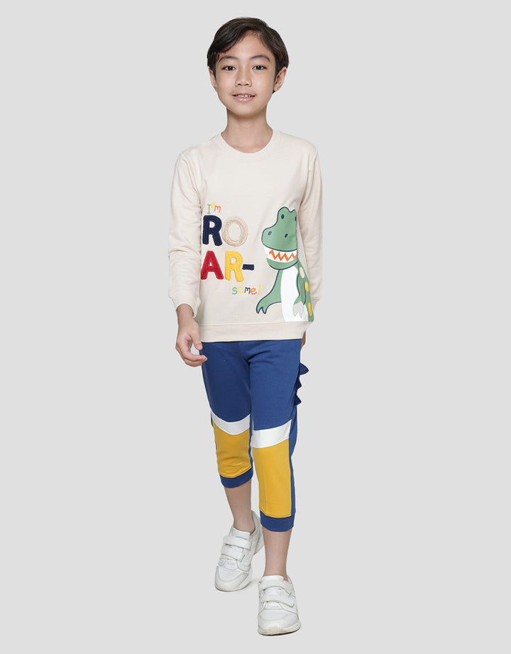 Little M Dino Towel Sweater Anak Laki-laki