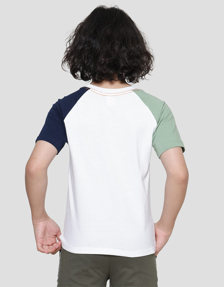 Little M Raglan Dino Kaos Lengan Pendek Anak Laki-Laki