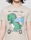 Little M Dino Print Boys Short Sleeve T-Shirt