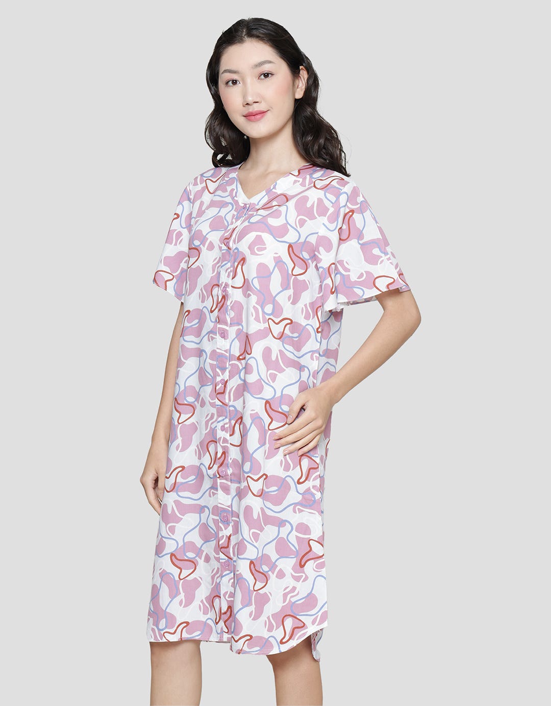 Nevada Pastel Tone Dress Tidur Wanita
