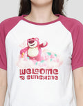Disney Lotso Print Kaos Raglan Wanita