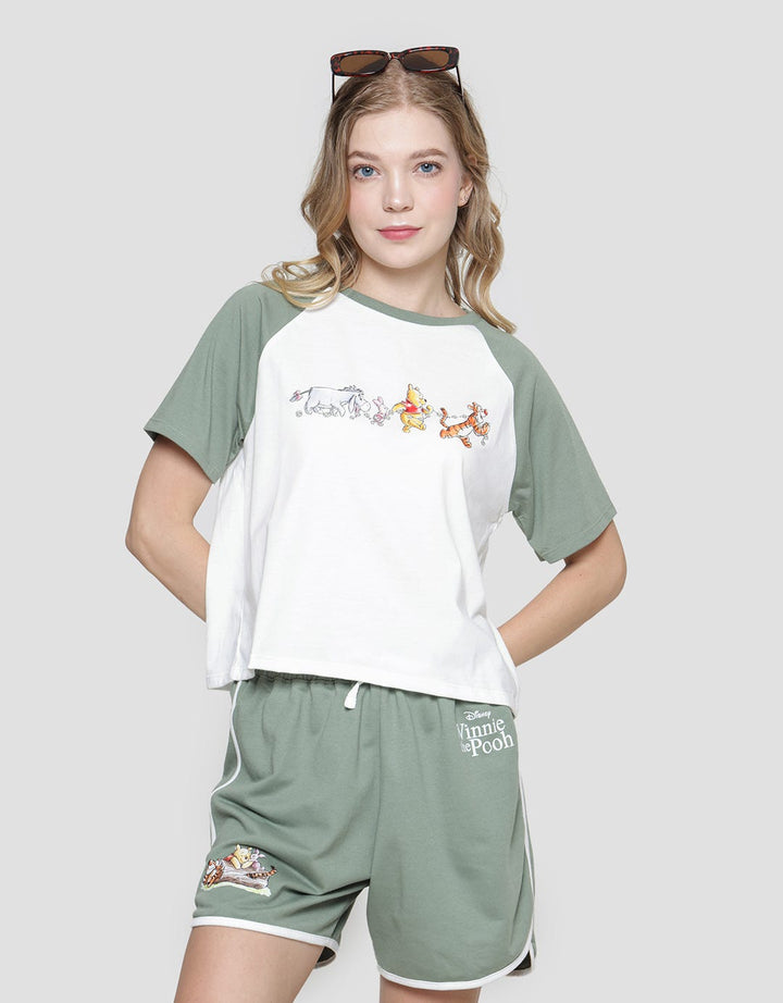Disney Winnie The Pooh Kaos Raglan Wanita