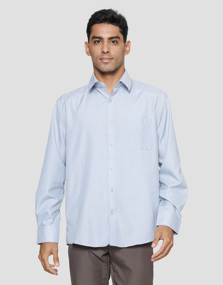 Cole Regular Solid Kemeja Lengan Panjang Pria
