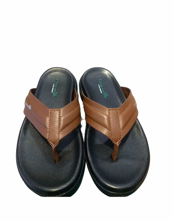 Crocodile Kulit Anti Selip Sandal Polos Pria