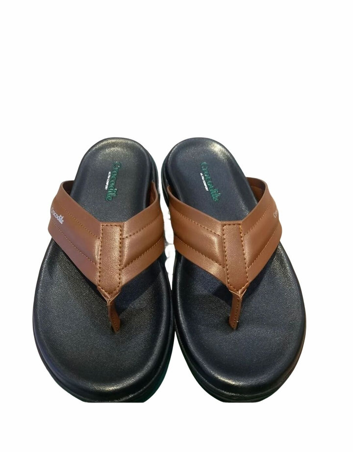 Crocodile Kulit Anti Selip Sandal Polos Pria