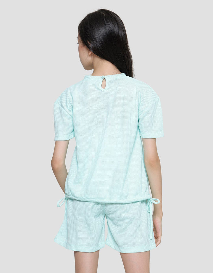 Aero Knit Henley Baju Set Anak Perempuan