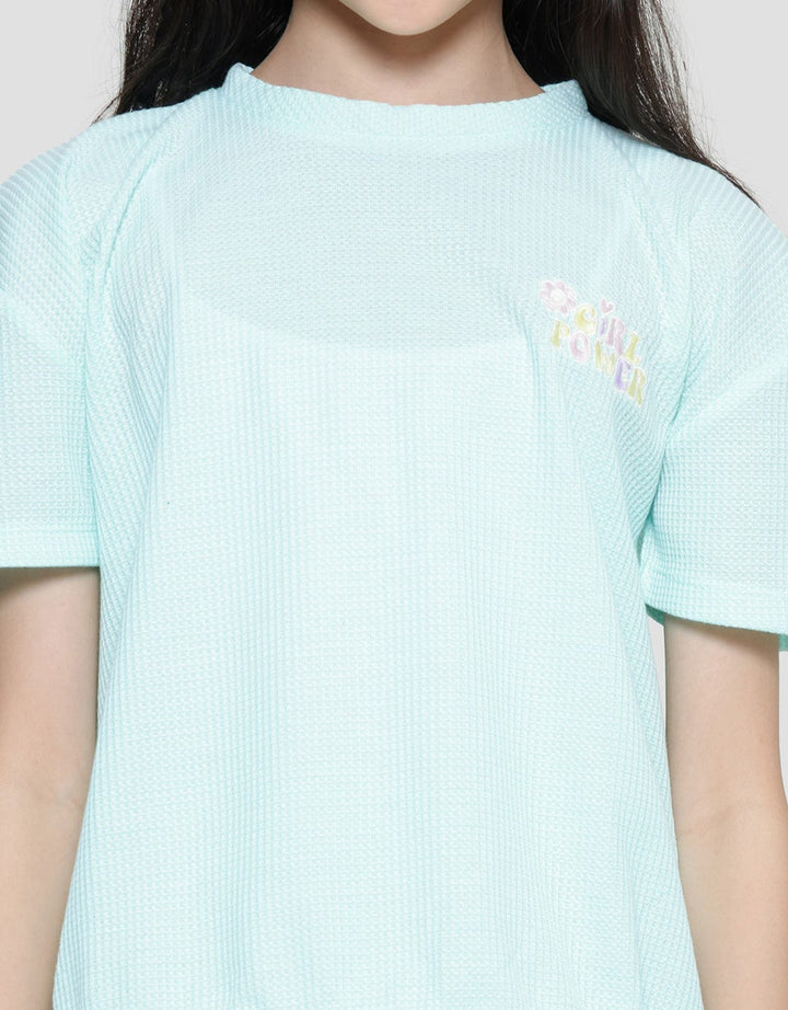 Aero Knit Henley Baju Set Anak Perempuan