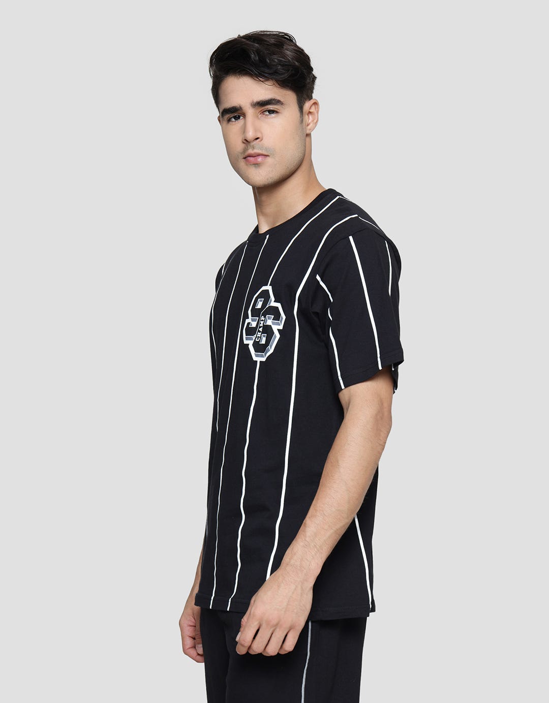 Nevada Print Stripe Vertical Varsity Men's Short Sleeve T-Shirt