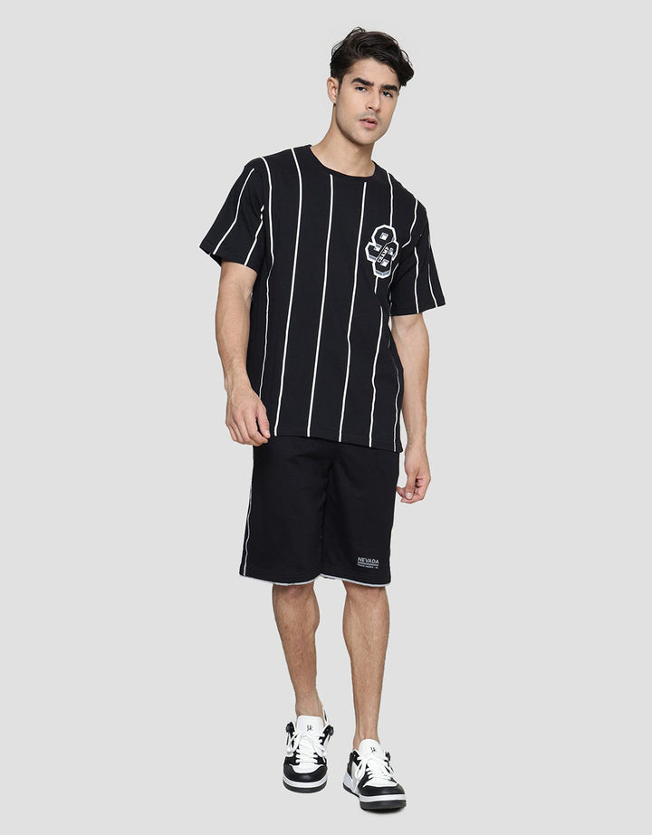 Nevada Print Stripe Vertical Varsity Men's Short Sleeve T-Shirt