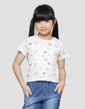 Little M Full Print Animal Cat Short Sleeve T-shirt for Girls