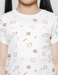 Little M Full Print Animal Cat Short Sleeve T-shirt for Girls