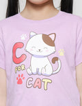 Little M Letter C For Cat Kilet Kaos Lengan Pendek Anak Perempuan